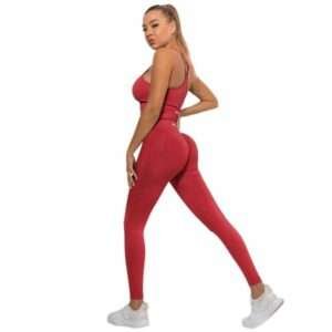 Push-Up Leggings mit BH Rot